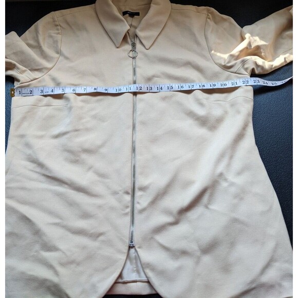Alfani Full Zip Jacket Cream Beige Lined Business Casual Size XL - Picture 5 of 11